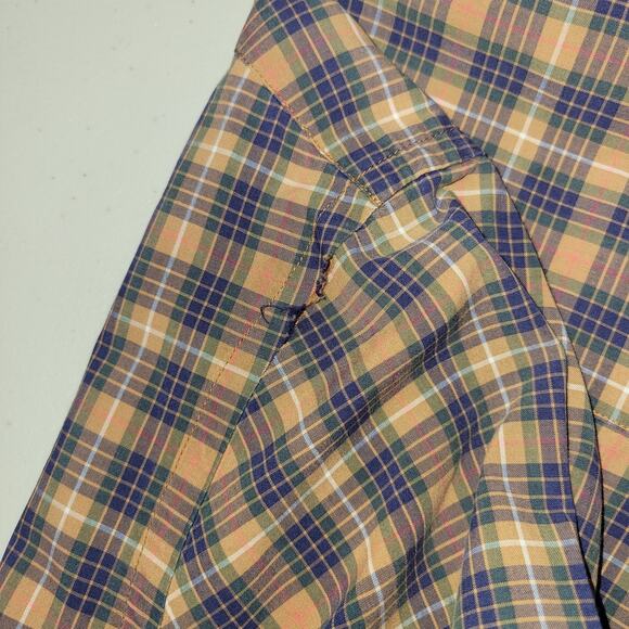 Gitman Bros Men Button Down Shirt Size Large Orange Plaid White Vintage USA Read - Picture 9 of 9